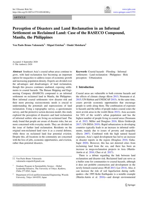 lasco reclamation|(PDF) Perception of Disasters and Land Reclamation .